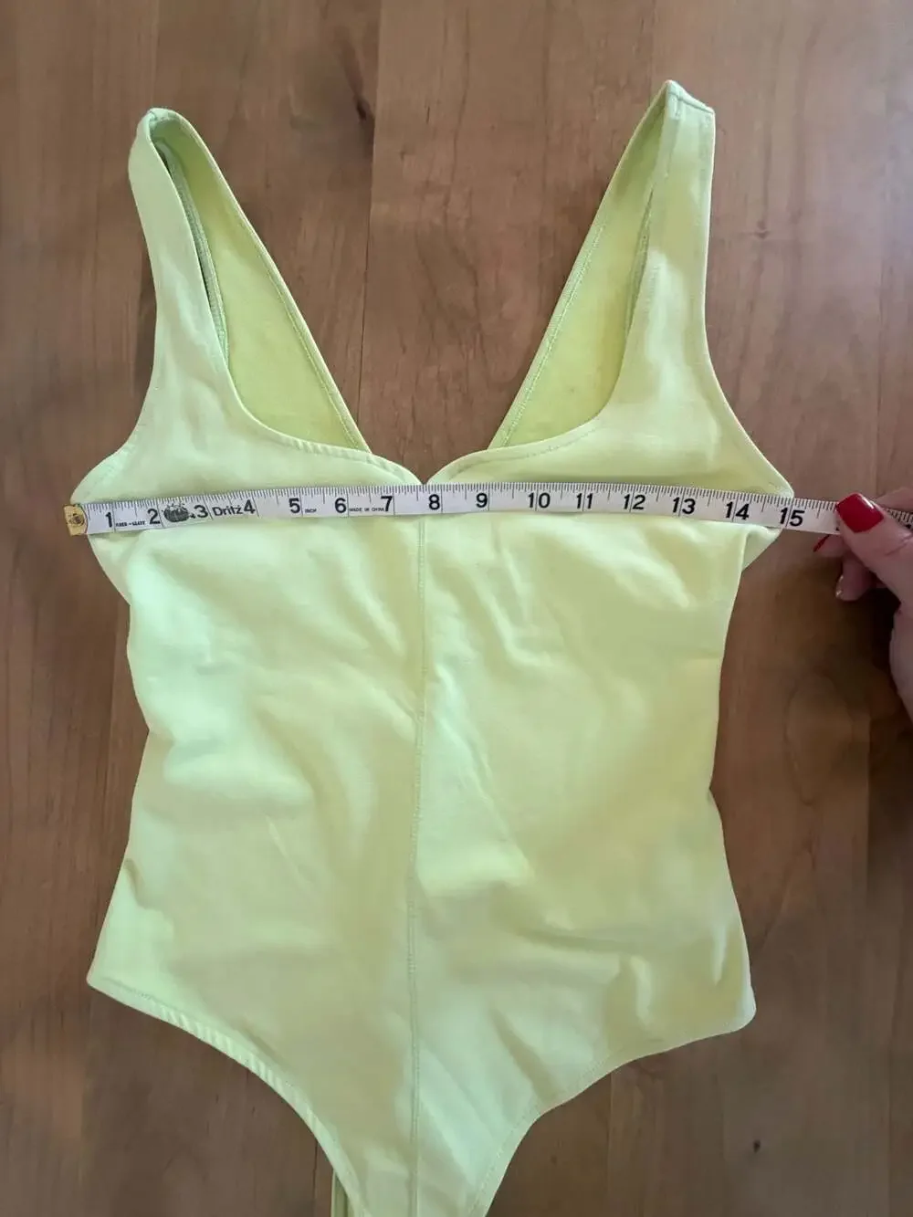 Intimately Free People V-Neck Thong Bodysuit in Lime Green XS